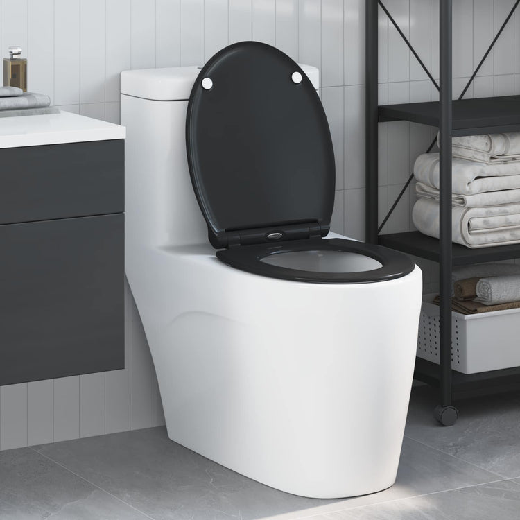 Vidaxl toiletzitting zwart 45,5 x 37,5 x 3,8 cm duroplast