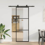 Vidaxl schuifdeur met beslag 76x205 cm esg-glas en aluminium - afbeelding 2