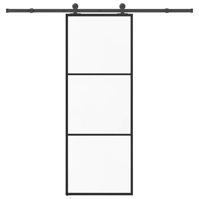Vidaxl schuifdeur met beslag 76x205 cm esg-glas en aluminium