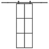 Vidaxl schuifdeur met beslag 76x205 cm esg-glas en aluminium