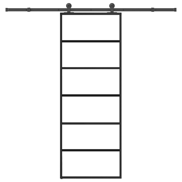 Vidaxl schuifdeur met beslag 76x205 cm esg-glas en aluminium