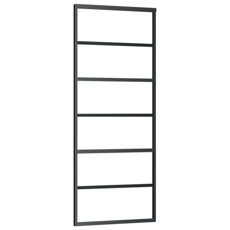 Vidaxl schuifdeur met beslag 76x205 cm esg-glas en aluminium