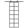 Vidaxl schuifdeur met beslag 76x205 cm esg-glas en aluminium
