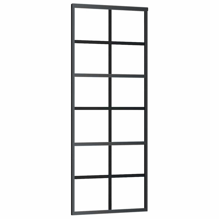 Vidaxl schuifdeur met beslag 76x205 cm esg-glas en aluminium
