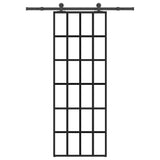 Vidaxl schuifdeur met beslag 76x205 cm esg-glas en aluminium - afbeelding 1