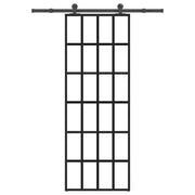 Vidaxl schuifdeur met beslag 76x205 cm esg-glas en aluminium - afbeelding 1