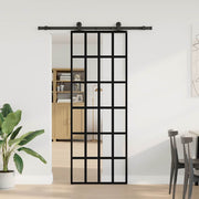 Vidaxl schuifdeur met beslag 76x205 cm esg-glas en aluminium - afbeelding 2