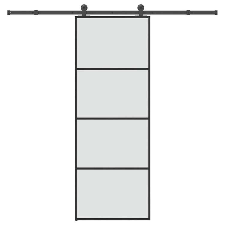 Vidaxl schuifdeur met beslag 76x205 cm esg-glas en aluminium
