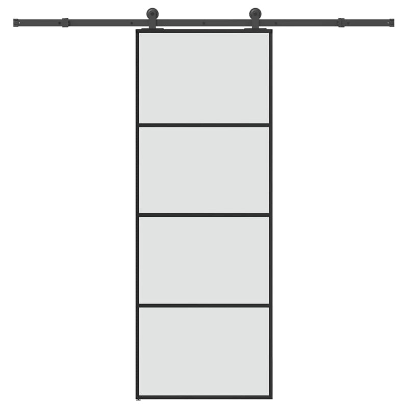 Vidaxl schuifdeur met beslag 76x205 cm esg-glas en aluminium