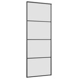 Vidaxl schuifdeur met beslag 76x205 cm esg-glas en aluminium - afbeelding 3