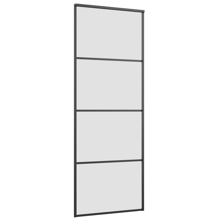 Vidaxl schuifdeur met beslag 76x205 cm esg-glas en aluminium