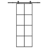 Vidaxl schuifdeur met beslag 76x205 cm esg-glas en aluminium - afbeelding 1