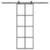Vidaxl schuifdeur met beslag 76x205 cm esg-glas en aluminium