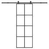Vidaxl schuifdeur met beslag 76x205 cm esg-glas en aluminium - afbeelding 1