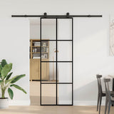 Vidaxl schuifdeur met beslag 76x205 cm esg-glas en aluminium - afbeelding 2