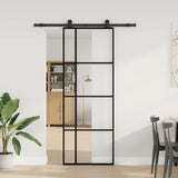 Vidaxl schuifdeur met beslag 76x205 cm esg-glas en aluminium - afbeelding 2