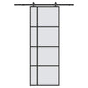 Vidaxl schuifdeur met beslag 76x205 cm esg-glas en aluminium