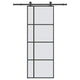 Vidaxl schuifdeur met beslag 76x205 cm esg-glas en aluminium