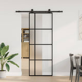 Vidaxl schuifdeur met beslag 76x205 cm esg-glas en aluminium - afbeelding 2
