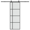 Vidaxl schuifdeur met beslag 76x205 cm esg-glas en aluminium