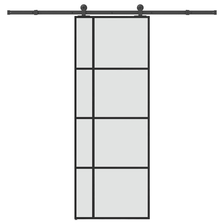 Vidaxl schuifdeur met beslag 76x205 cm esg-glas en aluminium