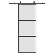 Vidaxl schuifdeur met beslag 76x205 cm gehard glas en aluminium - afbeelding 1