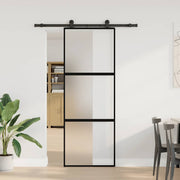 Vidaxl schuifdeur met beslag 76x205 cm gehard glas en aluminium - afbeelding 2