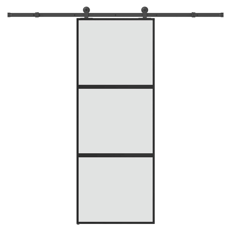 Vidaxl schuifdeur met beslag 76x205 cm gehard glas en aluminium