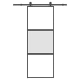 Vidaxl schuifdeur met beslag 76x205 cm gehard glas en aluminium - afbeelding 1