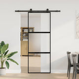 Vidaxl schuifdeur met beslag 76x205 cm gehard glas en aluminium - afbeelding 2