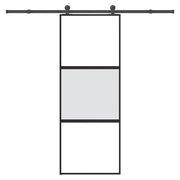 Vidaxl schuifdeur met beslag 76x205 cm gehard glas en aluminium - afbeelding 1