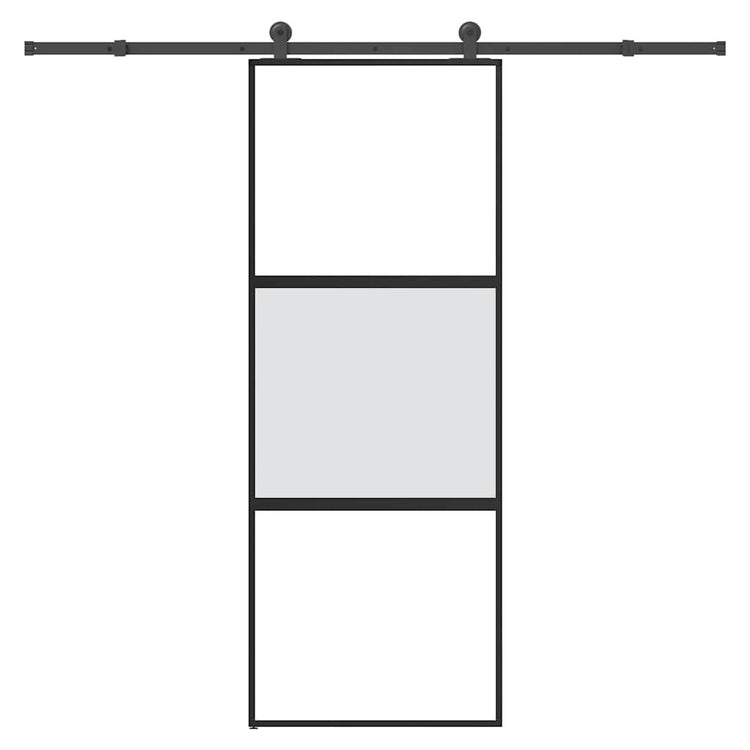 Vidaxl schuifdeur met beslag 76x205 cm gehard glas en aluminium