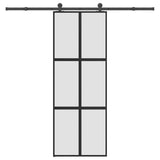 Vidaxl schuifdeur met beslag 76x205 cm gehard glas en aluminium - afbeelding 1