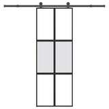 Vidaxl schuifdeur met beslag 76x205 cm gehard glas en aluminium - afbeelding 1