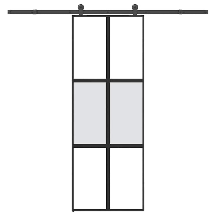 Vidaxl schuifdeur met beslag 76x205 cm gehard glas en aluminium