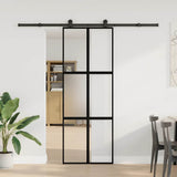 Vidaxl schuifdeur met beslag 76x205 cm gehard glas en aluminium - afbeelding 2