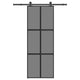 Vidaxl schuifdeur met beslag 76x205 cm gehard glas en aluminium
