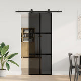 Vidaxl schuifdeur met beslag 76x205 cm gehard glas en aluminium - afbeelding 2