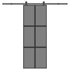 Vidaxl schuifdeur met beslag 76x205 cm gehard glas en aluminium