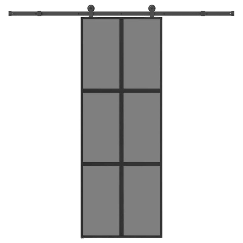 Vidaxl schuifdeur met beslag 76x205 cm gehard glas en aluminium