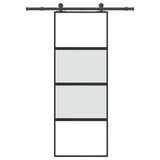 Vidaxl schuifdeur met beslag 76x205 cm gehard glas en aluminium - afbeelding 1