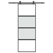 Vidaxl schuifdeur met beslag 76x205 cm gehard glas en aluminium - afbeelding 1
