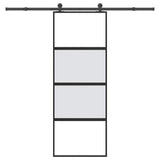 Vidaxl schuifdeur met beslag 76x205 cm gehard glas en aluminium - afbeelding 1