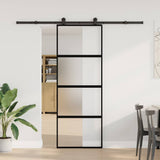 Vidaxl schuifdeur met beslag 76x205 cm gehard glas en aluminium - afbeelding 2