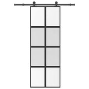 Vidaxl schuifdeur met beslag 76x205 cm gehard glas en aluminium - afbeelding 1