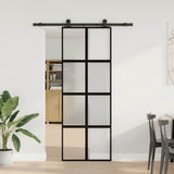 Vidaxl schuifdeur met beslag 76x205 cm gehard glas en aluminium - afbeelding 2