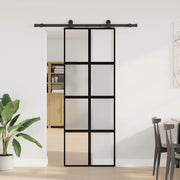 Vidaxl schuifdeur met beslag 76x205 cm gehard glas en aluminium - afbeelding 2