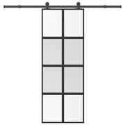 Vidaxl schuifdeur met beslag 76x205 cm gehard glas en aluminium - afbeelding 1