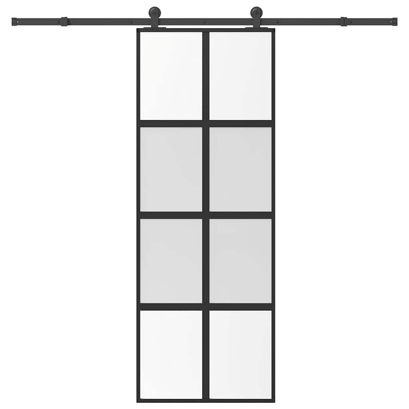 Vidaxl schuifdeur met beslag 76x205 cm gehard glas en aluminium