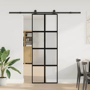Vidaxl schuifdeur met beslag 76x205 cm gehard glas en aluminium - afbeelding 2